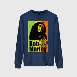 Свитшот хлопковый женский Bob Marley: Jamaica, цвет: тёмно-синий