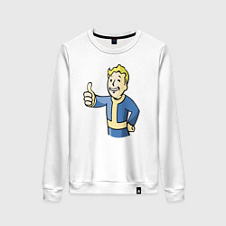Свитшот хлопковый женский Fallout vault boy, цвет: белый
