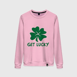 Свитшот хлопковый женский Get lucky, цвет: светло-розовый