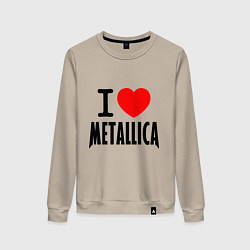Свитшот хлопковый женский I love Metallica, цвет: миндальный