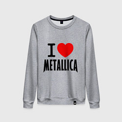 Свитшот хлопковый женский I love Metallica, цвет: меланж