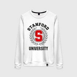 Свитшот хлопковый женский Stanford University, цвет: белый