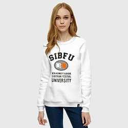 Свитшот хлопковый женский SUBFU University, цвет: белый — фото 2