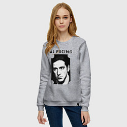 Свитшот хлопковый женский Аль Пачино, цвет: меланж — фото 2