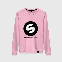 Свитшот хлопковый женский Spinnin records, цвет: светло-розовый