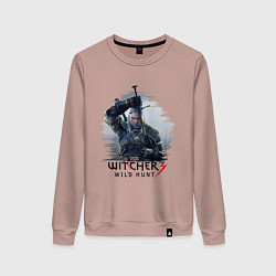 Свитшот хлопковый женский The Witcher 3, цвет: пыльно-розовый