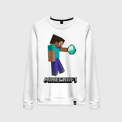 Свитшот хлопковый женский Minecraft Rock, цвет: белый