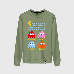 Свитшот хлопковый женский Pac-Man: Usual Suspects, цвет: авокадо