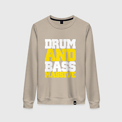 Свитшот хлопковый женский DRUM AND BASS MASSIVE, цвет: миндальный