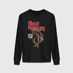 Свитшот хлопковый женский Iron Maiden: Zombie, цвет: черный