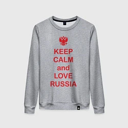 Свитшот хлопковый женский Keep Calm & Love Russia, цвет: меланж