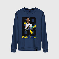 Свитшот хлопковый женский Ronaldo Funs, цвет: тёмно-синий