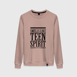 Свитшот хлопковый женский Smells like teen spirit, цвет: пыльно-розовый
