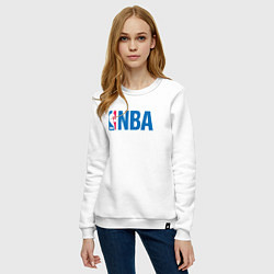 Свитшот хлопковый женский NBA, цвет: белый — фото 2