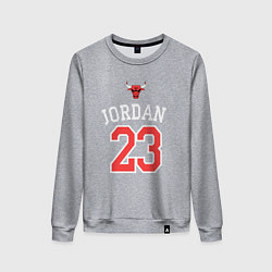Свитшот хлопковый женский Jordan 23, цвет: меланж