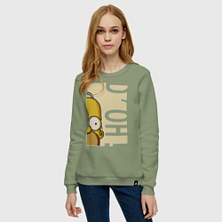 Свитшот хлопковый женский Homer Doh!, цвет: авокадо — фото 2