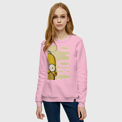 Свитшот хлопковый женский Homer Doh!, цвет: светло-розовый — фото 2