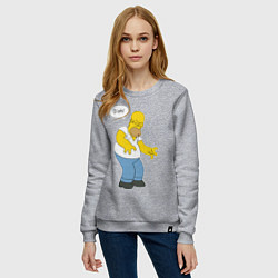 Свитшот хлопковый женский D'oh mood, цвет: меланж — фото 2