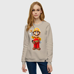 Свитшот хлопковый женский Super Mario, цвет: миндальный — фото 2