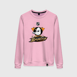 Свитшот хлопковый женский NHL: Anaheim Ducks, цвет: светло-розовый