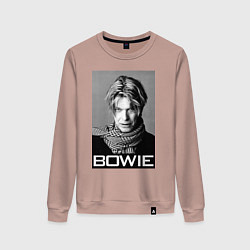 Свитшот хлопковый женский Bowie Legend, цвет: пыльно-розовый