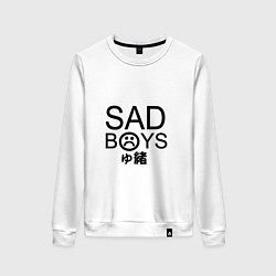 Свитшот хлопковый женский Sad Boys: Yung Lean, цвет: белый