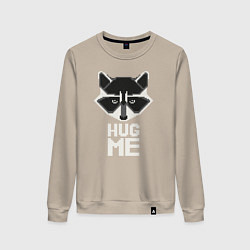 Свитшот хлопковый женский Raccoon: Hug me, цвет: миндальный