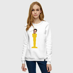 Свитшот хлопковый женский Oscar Dicaprio, цвет: белый — фото 2