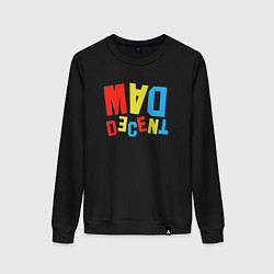 Свитшот хлопковый женский Mad Decent, цвет: черный