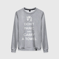 Свитшот хлопковый женский Dont panic & Carry a Towel, цвет: меланж