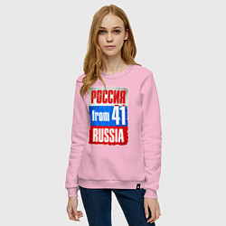 Свитшот хлопковый женский Russia: from 41, цвет: светло-розовый — фото 2