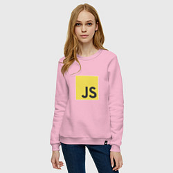 Свитшот хлопковый женский JS return true; (black), цвет: светло-розовый — фото 2