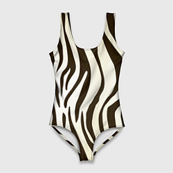 Купальник-боди 3D женский Шкура зебры, цвет: 3D-принт