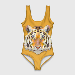 Купальник-боди 3D женский Геометрический тигр, цвет: 3D-принт