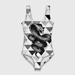 Купальник-боди 3D женский Snake Geometric, цвет: 3D-принт