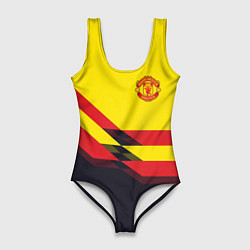 Купальник-боди 3D женский Man United FC: Yellow style, цвет: 3D-принт