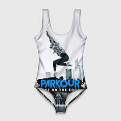 Купальник-боди 3D женский Parkour: Life on the edge, цвет: 3D-принт