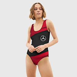 Купальник-боди 3D женский Mercedes Benz: Red Sport, цвет: 3D-принт — фото 2