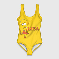 Купальник-боди 3D женский Lisa Simpson, цвет: 3D-принт