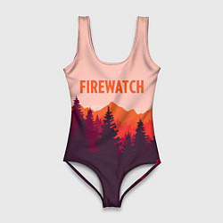 Купальник-боди 3D женский Firewatch: Orange Style, цвет: 3D-принт