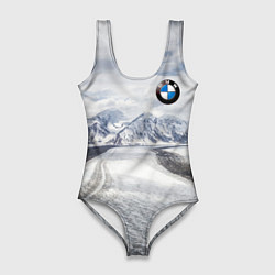 Купальник-боди 3D женский BMW - снежная вершина, цвет: 3D-принт