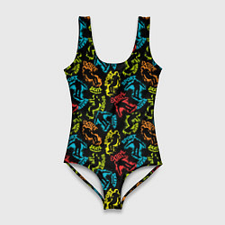 Купальник-боди 3D женский Скейтборд, цвет: 3D-принт