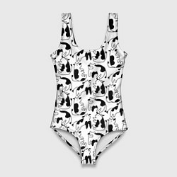 Купальник-боди 3D женский Коровы, цвет: 3D-принт