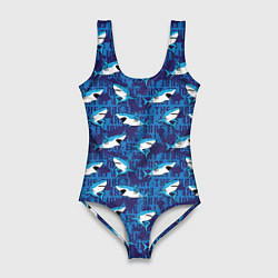Купальник-боди 3D женский Акулы SURF, цвет: 3D-принт