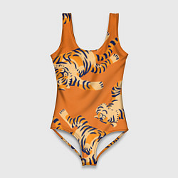 Купальник-боди 3D женский Тигр паттерн, цвет: 3D-принт