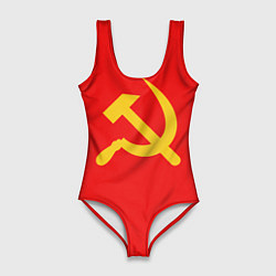Купальник-боди 3D женский Красный Советский союз, цвет: 3D-принт
