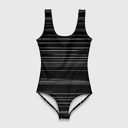 Купальник-боди 3D женский Узор H&S Полосы Черно-белый 119-9-35-5-f-2, цвет: 3D-принт