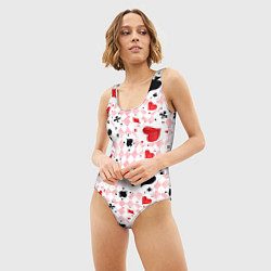 Купальник-боди 3D женский Карты масти, цвет: 3D-принт — фото 2