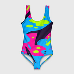 Купальник-боди 3D женский Color abstract pattern Summer, цвет: 3D-принт