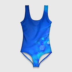 Женский купальник-боди Блики на синем фоне